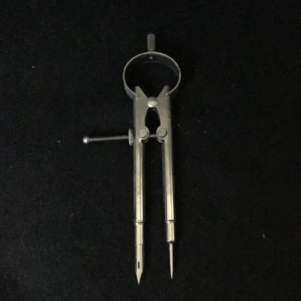 Vintage, stainless compass with fountain pen attachment from SP Japan